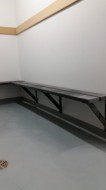 Bedford Products Soild Plastic HDPE SelectForce Custom Wall Mounted Benches with Powder Coated Steel Supports Medicine Hat Leisure