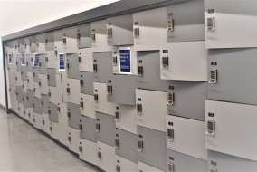 Summit Locker - Phenolic Z , 4 & 5 Tier Lockers with Digilock and cutouts for charging outlet - Mount Royal University - Riddell Learning Centre